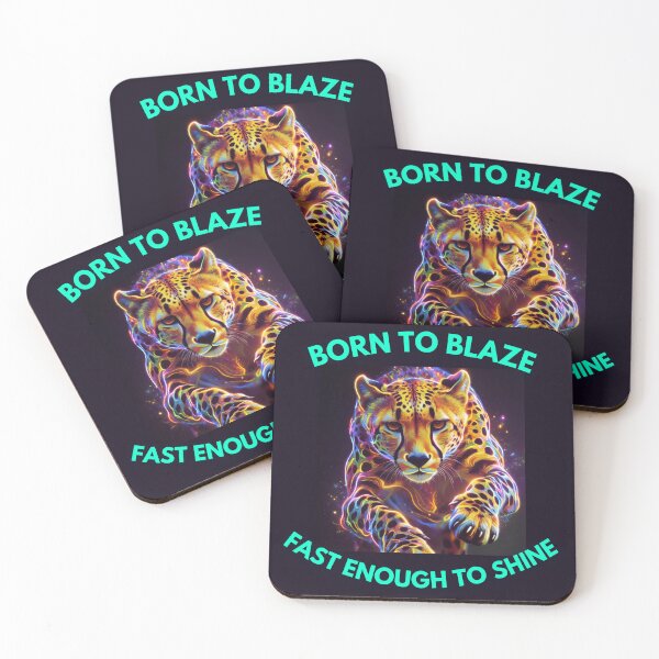 Item preview, Neon Cheetah Blaze Running Artwork designed and sold by amusefullife.