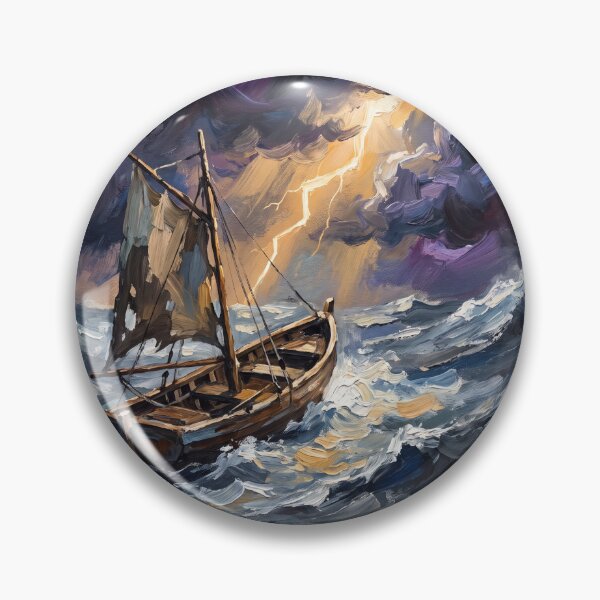 Item preview, Storm-Tossed Fishing Boat designed and sold by Aliumcollection.
