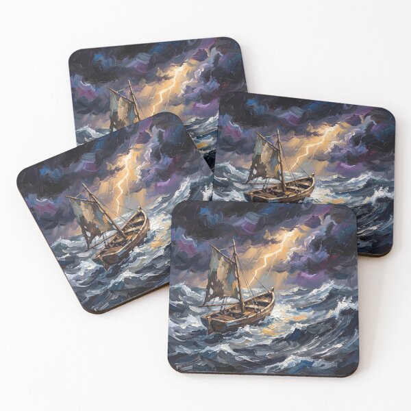 Item preview, Storm-Tossed Fishing Boat designed and sold by Aliumcollection.