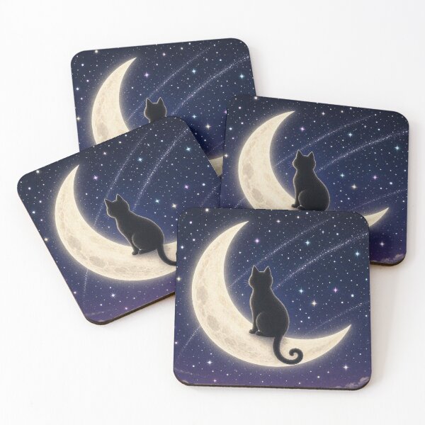Item preview, Cat on the Crescent Moon Night Sky designed and sold by Lougud.
