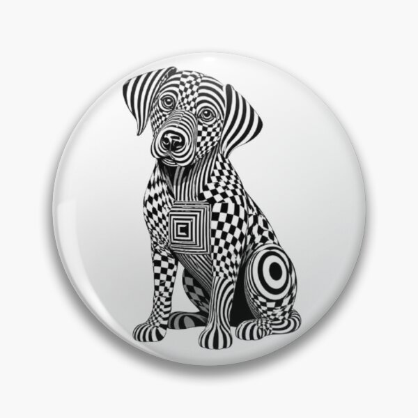 Item preview, Optical Illusion Black and White Dog Art designed and sold by Snurly.