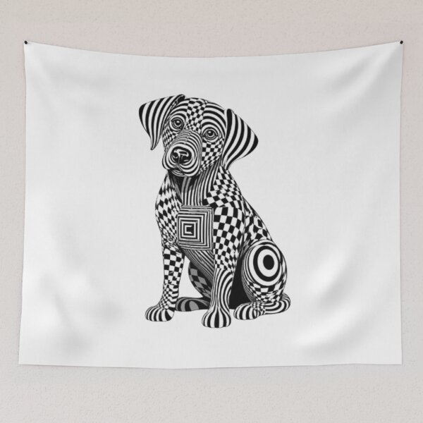 Item preview, Optical Illusion Black and White Dog Art designed and sold by Snurly.