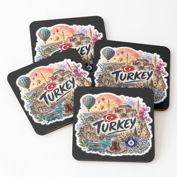 Item preview, Türkiye Travel Art, Istanbul Cappadocia Ephesus Watercolor Sticker designed and sold by GusiaTreasures.