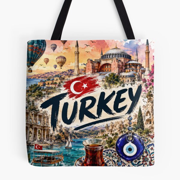 Item preview, Türkiye Travel Art, Istanbul Cappadocia Ephesus Watercolor Sticker designed and sold by GusiaTreasures.
