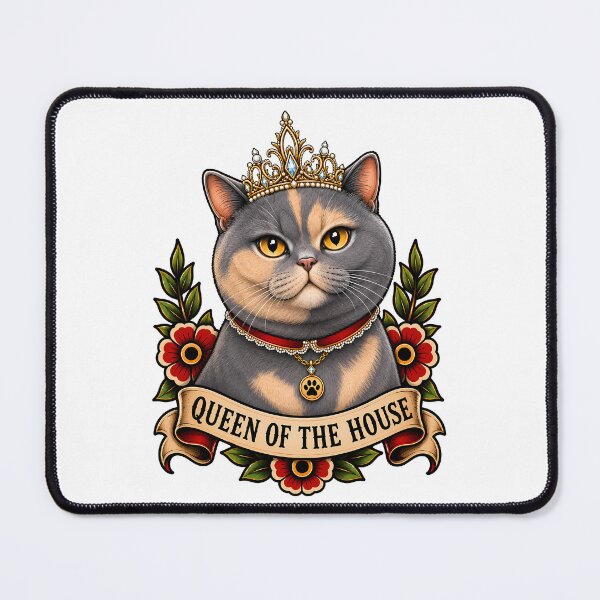 Item preview, Queen Of The House Royal Cat Tattoo designed and sold by Old's Cool Cat Studio.
