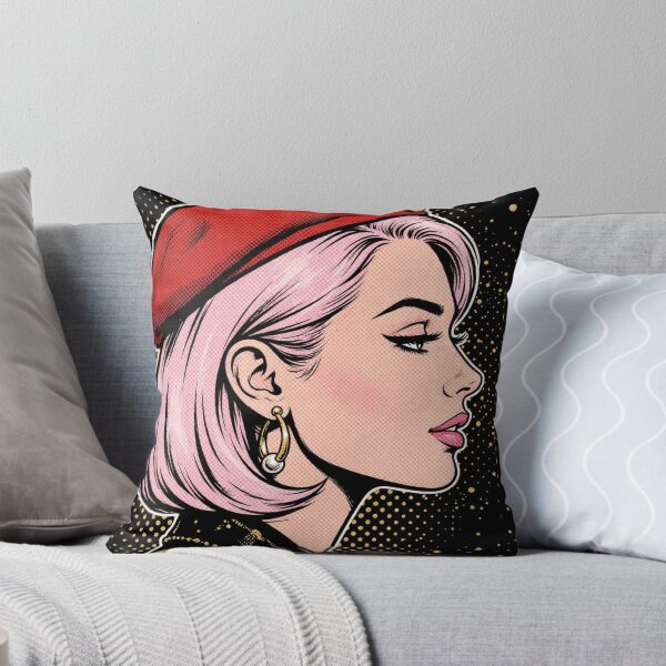Item preview, CYBER PARISIAN - Pink Hair Girl Red Beret Profile designed and sold by MAISON SYLVIE.