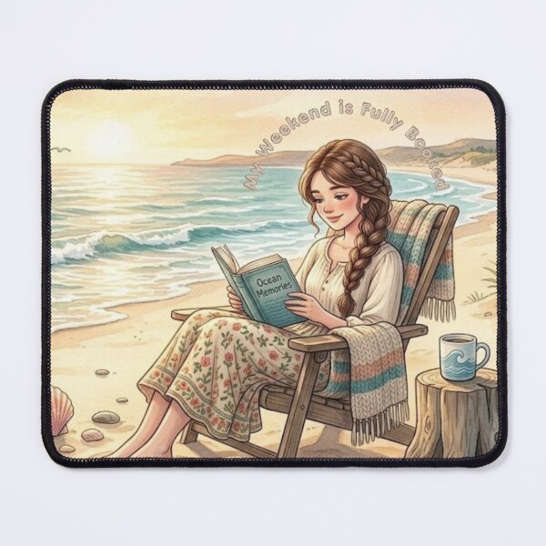 Item preview, My Weekend Is Fully Booked – Cozy Beach Reading Art designed and sold by GehanPrints.