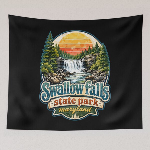 Item preview, Swallow Falls State Park Travel Watercolor Maryland designed and sold by TomFrontierArt.