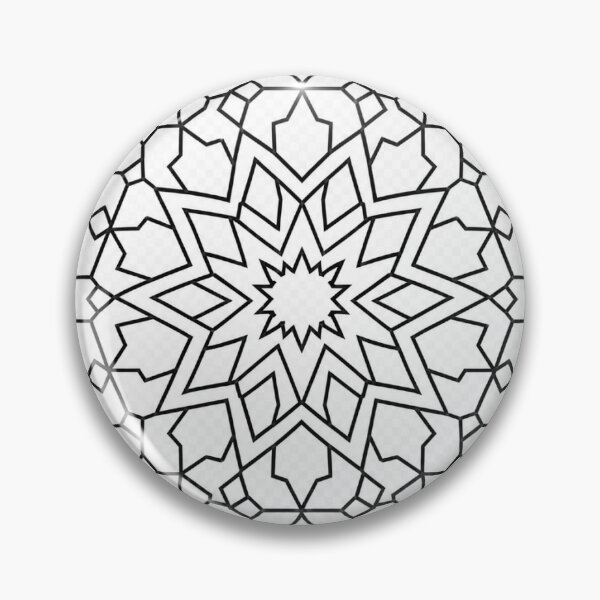 Item preview, Andalusian Wind Star | Premium Islamic Geometric Pattern | Black and White Vector designed and sold by DesertInkArt.