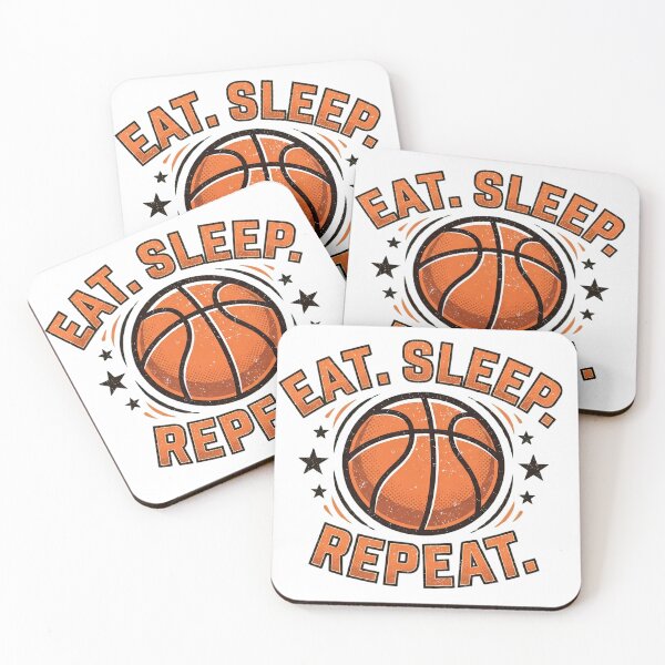 Item preview, Eat. Sleep. Repeat. Basketball Vintage-Style Typography T-Shirt Design designed and sold by CourtVibe.