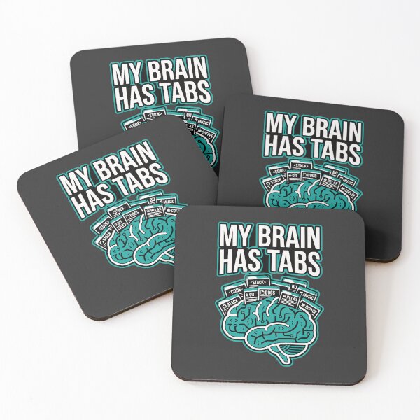 Item preview, My Brain Has Tabs Funny Developer Gift Coding Humor Minimal Design designed and sold by Ixnor.
