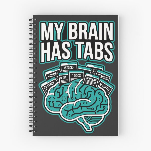 Item preview, My Brain Has Tabs Funny Developer Gift Coding Humor Minimal Design designed and sold by Ixnor.