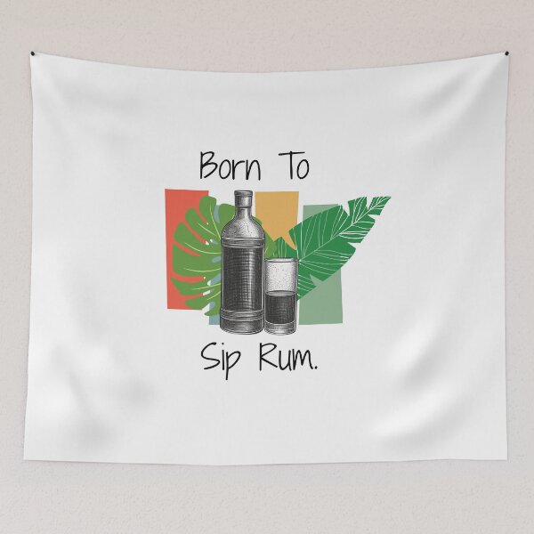 Item preview, Born to sip rum | Funny Rum Lover Tropical Cocktail Shirt designed and sold by luckyhue.