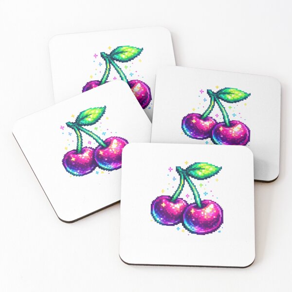 Artikelvorschau, Neon Pixel Cherrys Retro 8-Bit Gaming Fruit Design entworfen und verkauft von NucciCollective.