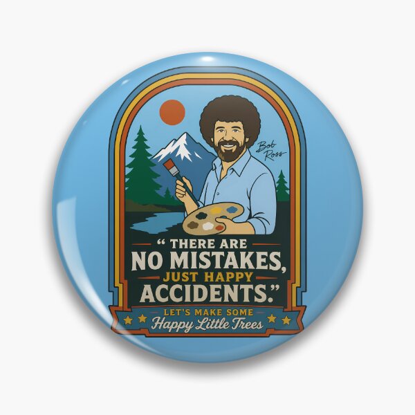 Item preview, Bob Ross No Mistakes Just Happy Accidents Happy Little Trees Vintage Retro Art designed and sold by karamram.