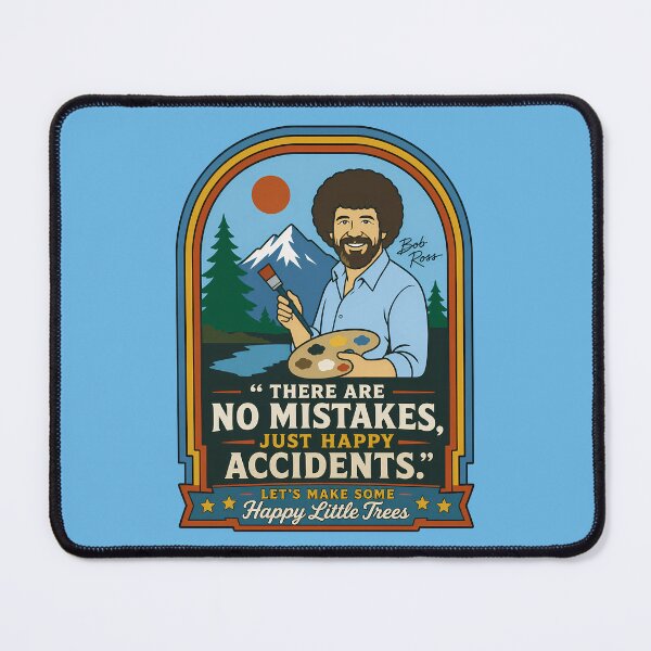 Item preview, Bob Ross No Mistakes Just Happy Accidents Happy Little Trees Vintage Retro Art designed and sold by karamram.