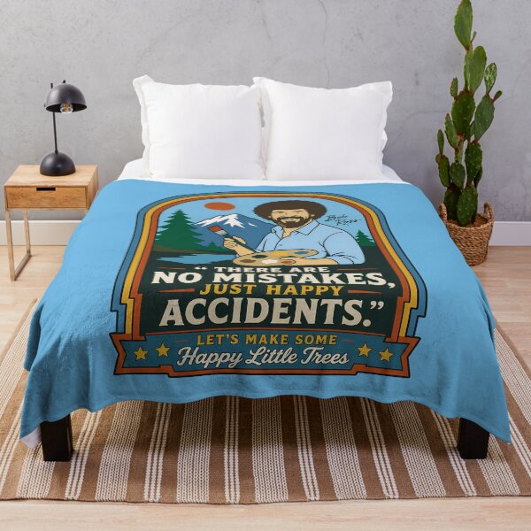 Item preview, Bob Ross No Mistakes Just Happy Accidents Happy Little Trees Vintage Retro Art designed and sold by karamram.