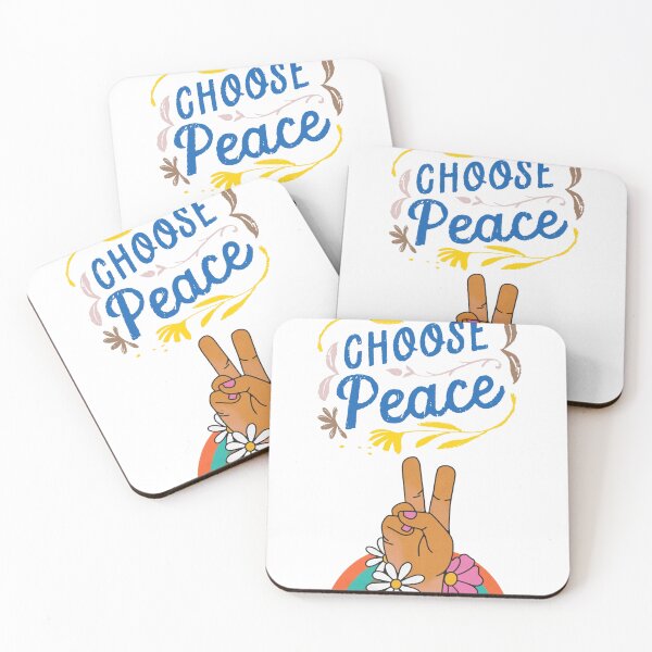 Item preview, Choose Peace Hand Sign Floral Typography and Rainbow designed and sold by NikBrin Prevail .