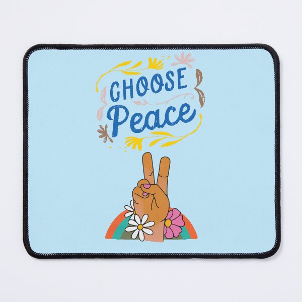 Item preview, Choose Peace Hand Sign Floral Typography and Rainbow designed and sold by NikBrin Prevail .