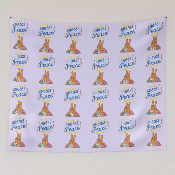 Item preview, Choose Peace Hand Sign Floral Typography and Rainbow designed and sold by NikBrin Prevail .