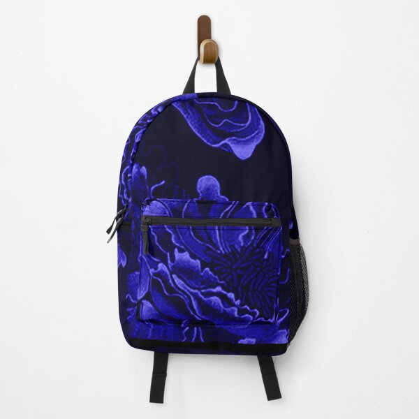 Item preview, Electric Blue Peony Art | Japanese Botanical Aesthetic | Gothic Floral Print designed and sold by BatNature.