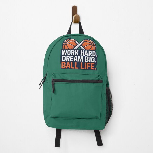 Item preview, Work Hard, Dream Big, Ball Life Basketball Motivational Typography Design designed and sold by CourtVibe.