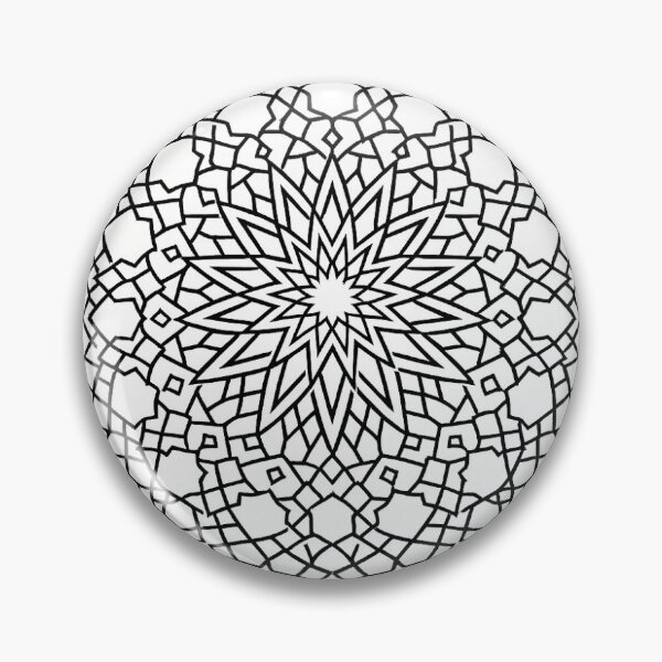 Item preview, Persian Celestial Star | Premium Islamic Geometric Pattern | Black and White Vector designed and sold by DesertInkArt.