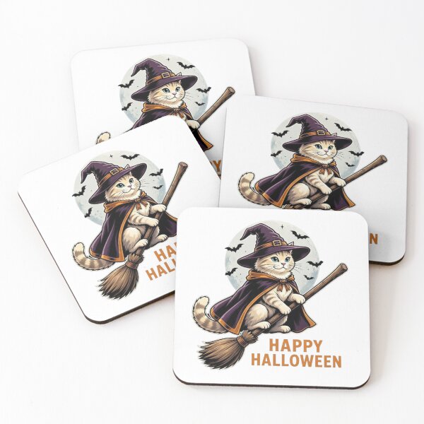 Item preview, Witch Cat Flying Broom designed and sold by WordWearTees.