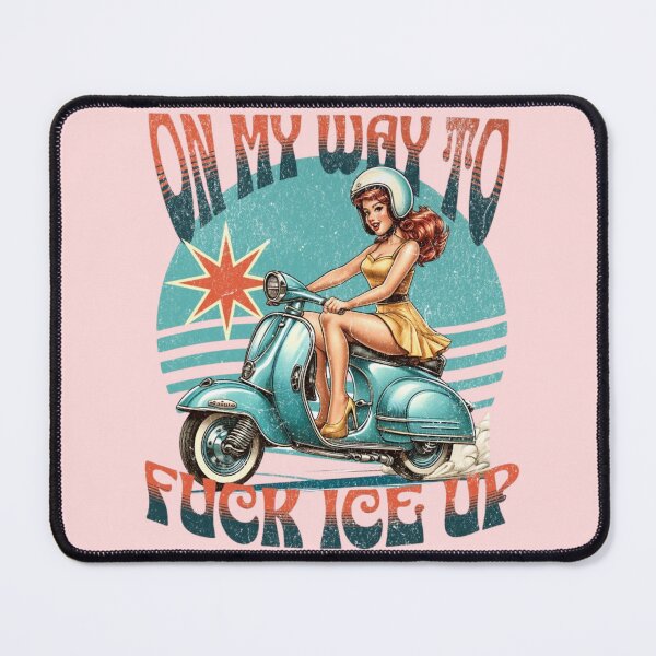 Item preview, On My Way To Fuck Ice Up Retro Scooter Protest Graphic designed and sold by RahniNM.