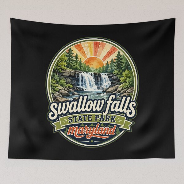 Item preview, Swallow Falls State Park Watercolor Maryland designed and sold by TomFrontierArt.