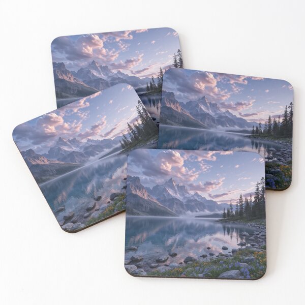 Item preview, Sunset Over the Mountain Lake designed and sold by Crazy Ronald.