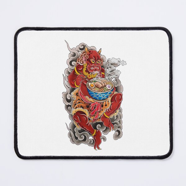 Item preview, Ramen Oni - Japanese Oni Eating Ramen Bowl Tattoo Art designed and sold by Neurospicy Trolls.