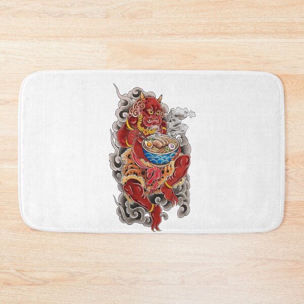 Item preview, Ramen Oni - Japanese Oni Eating Ramen Bowl Tattoo Art designed and sold by Neurospicy Trolls.