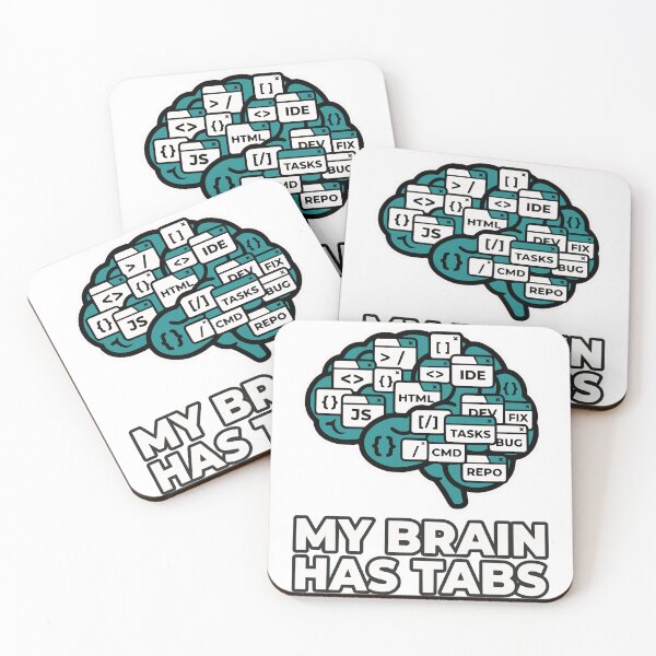 Item preview, My Brain Has Tabs Funny Programmer Gift Multitasking Developer Humor Design designed and sold by Ixnor.