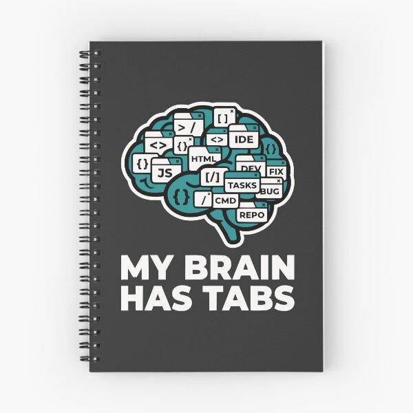 Item preview, My Brain Has Tabs Funny Programmer Gift Multitasking Developer Humor Design designed and sold by Ixnor.