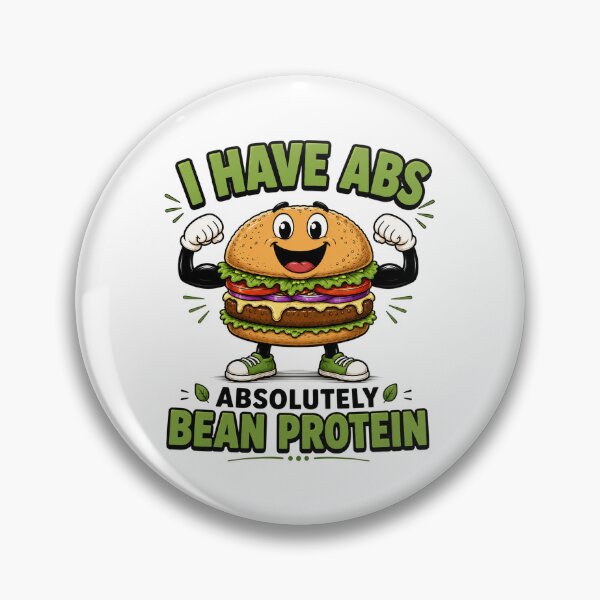 Item preview, I Have Abs Absolutely Bean Protein Vegan Burger Design. designed and sold by The-T-In-Retro.