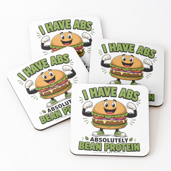 Item preview, I Have Abs Absolutely Bean Protein Vegan Burger Design. designed and sold by The-T-In-Retro.