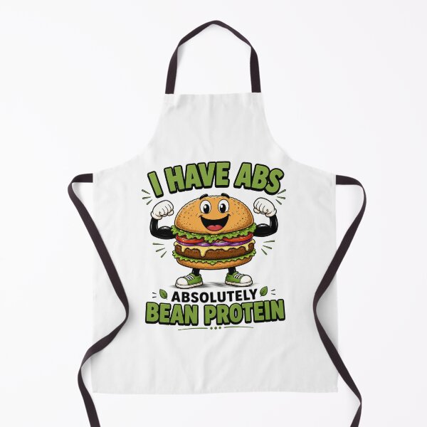 Item preview, I Have Abs Absolutely Bean Protein Vegan Burger Design. designed and sold by The-T-In-Retro.