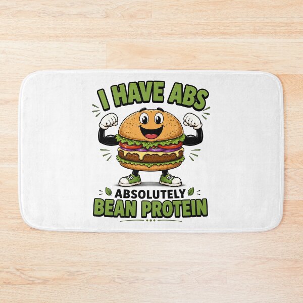Item preview, I Have Abs Absolutely Bean Protein Vegan Burger Design. designed and sold by The-T-In-Retro.