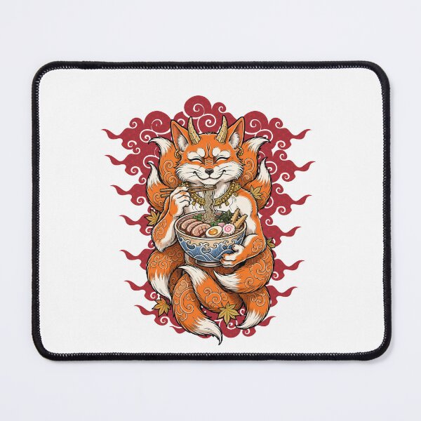 Item preview, Ramen Oni Kitsune - Japanese Nine Tailed Fox Eating Ramen designed and sold by Neurospicy Trolls.