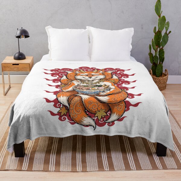 Item preview, Ramen Oni Kitsune - Japanese Nine Tailed Fox Eating Ramen designed and sold by Neurospicy Trolls.