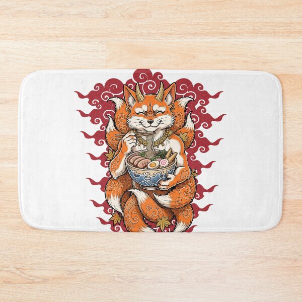 Item preview, Ramen Oni Kitsune - Japanese Nine Tailed Fox Eating Ramen designed and sold by Neurospicy Trolls.