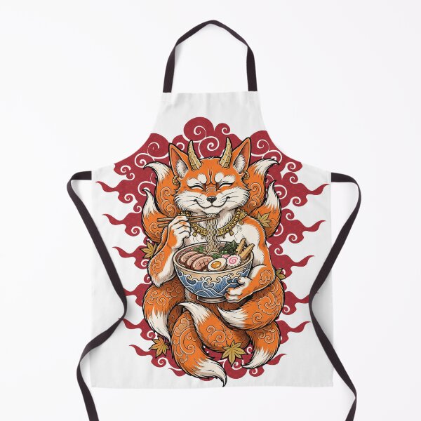 Item preview, Ramen Oni Kitsune - Japanese Nine Tailed Fox Eating Ramen designed and sold by Neurospicy Trolls.