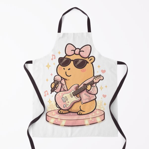 Item preview, Jennie Rockstar Vibes Cute Kawaii Capybara Guitar Design designed and sold by NovaMoodCo.