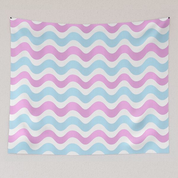 Item preview, 3D Abstract wave pattern- Blue and pink shade designed and sold by Pattern Petals.