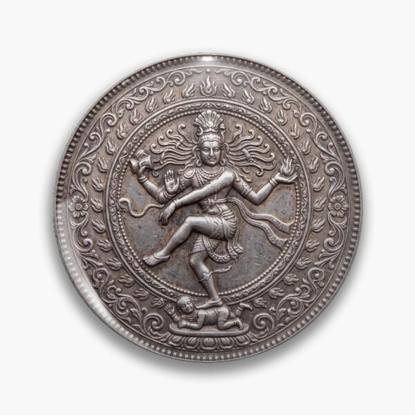 Item preview, Silver Nataraja Coin Art | Hindu Sacred Coin Design designed and sold by CosmicLotusArt.