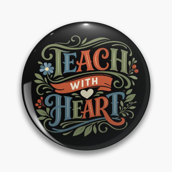 Item preview, Teach With Heart Floral Lettering – Teacher Gift designed and sold by stylishdzign.