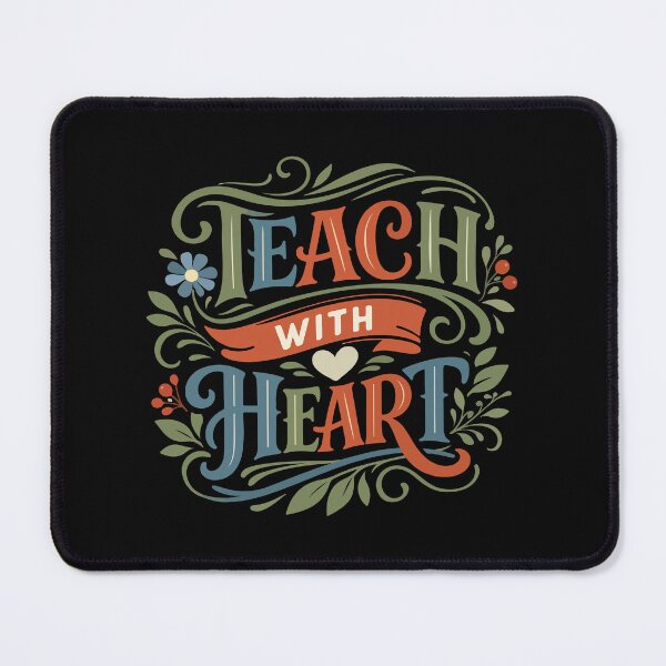 Item preview, Teach With Heart Floral Lettering – Teacher Gift designed and sold by stylishdzign.