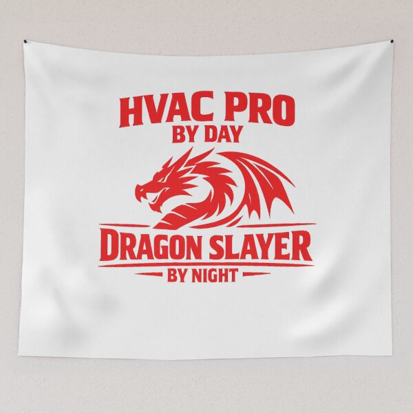 Item preview, HVAC Pro By Day, Dragon Slayer By Night - Bold Tech Humor Design designed and sold by FrozenHeat97.
