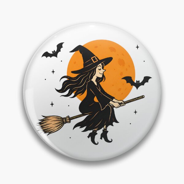 Item preview, Halloween Witch Under Orange Moon Halloween Design designed and sold by ByDanielDesigns.